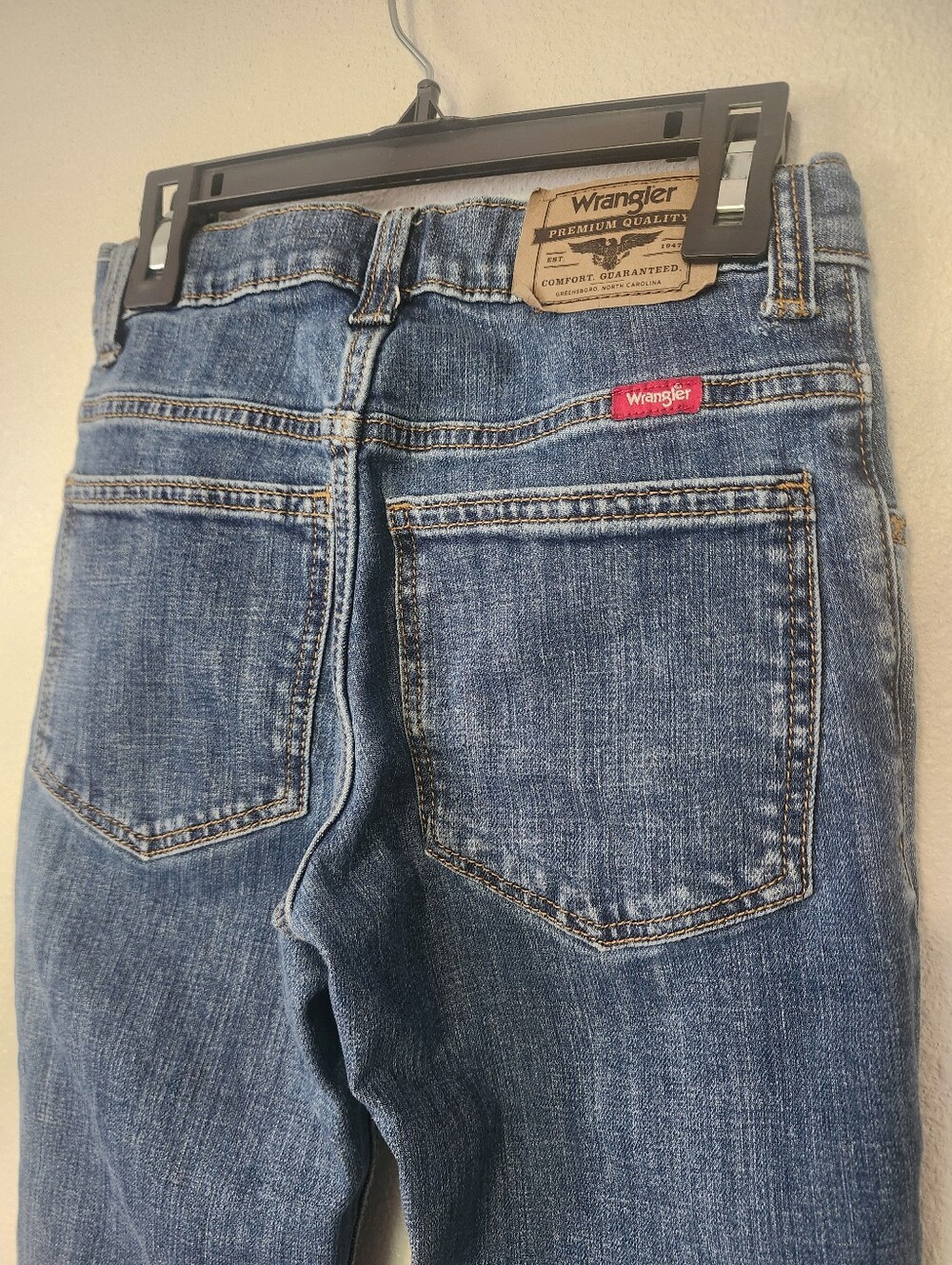 Wrangler Boys Denim Blue Jeans Adjustable Waist 5-Pocket Bootcut 12 Slim